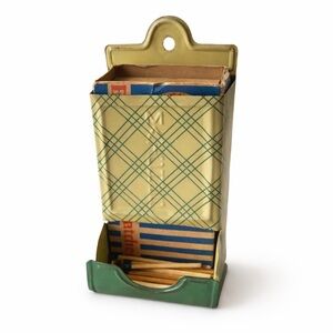Vintage hanging matching tin matches 20’s
